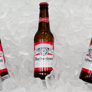 Budwiser beer with ice